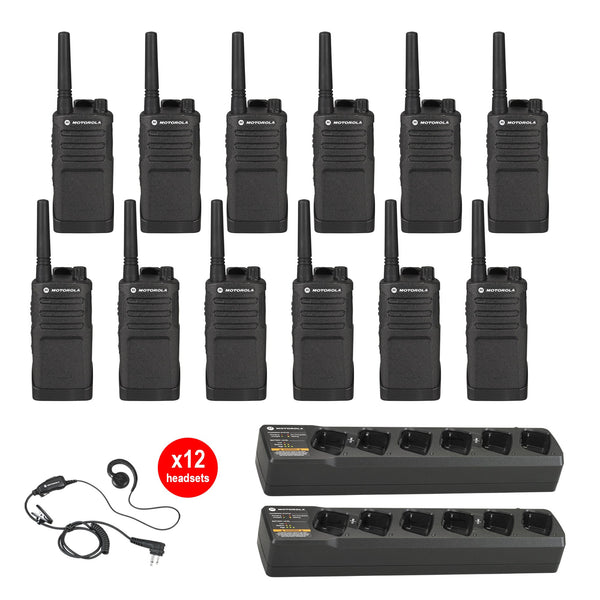 Motorola RMU2040 12 pack with Multi Charger and Headsets