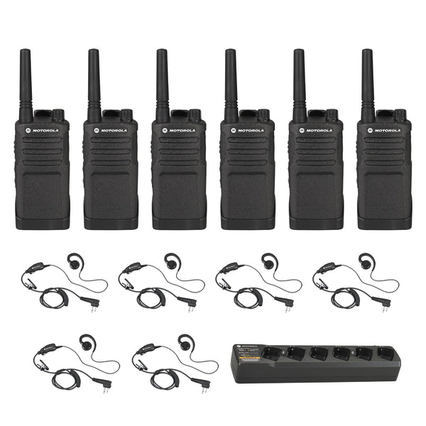 Motorola RMU2040 6 pack with Multi Charger and Headsets
