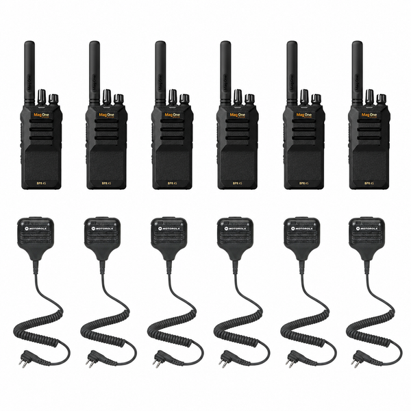 Motorola BPR45 6 Pack Bundle with HKLN4606 Speaker Microphones