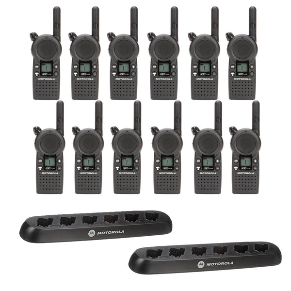 Motorola CLS1110 12 Pack Bundle with Multi-Unit Chargers