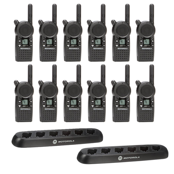 Motorola CLS1410 12 Pack Bundle With 2 Multichargers