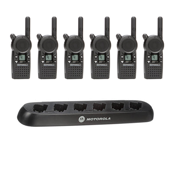 Motorola CLS1410 6 Pack Bundle With Multi-Unit Charger