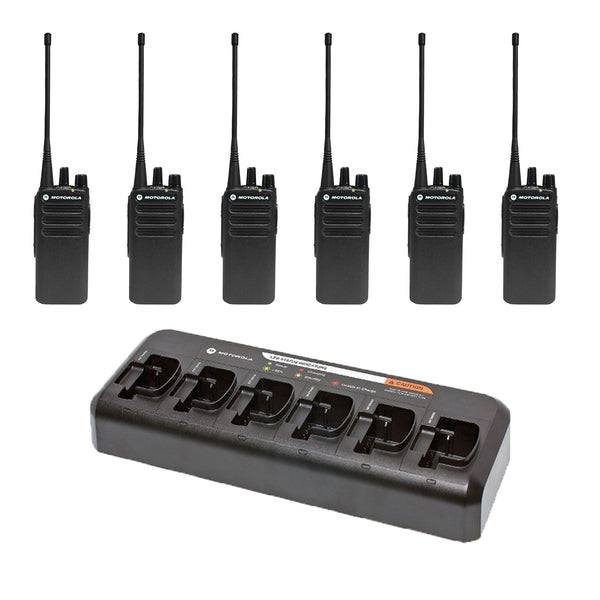 Motorola CP100D Non-Display 6-Pack Bundle with Multi-Unit Charger