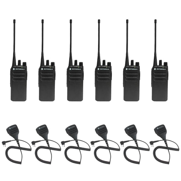 Motorola CP100D Non-Display 6-Pack Bundle with Speaker Microphones