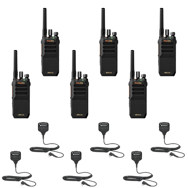 Motorola BPR50dx 6 Pack Bundle with Speaker Microphones