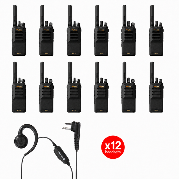 Motorola BPR45 12 Pack Bundle with HKLN4604 Earpieces