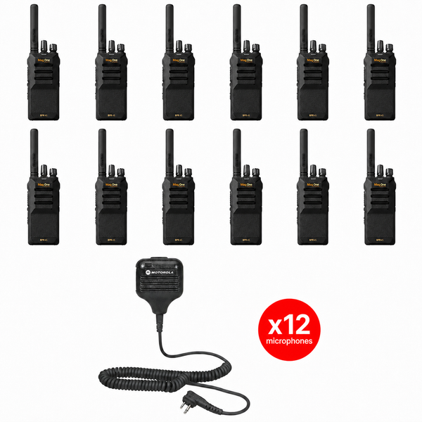 Motorola BPR45 12 Pack Bundle with HKLN4606 Speaker Microphones