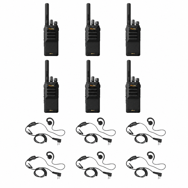 Motorola BPR45 6 Pack Bundle with HKLN4604 Earpieces